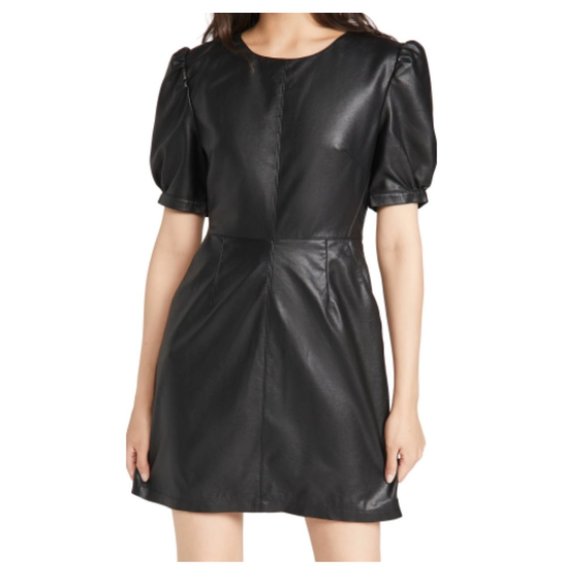 Cashmere Faux Leather Maggie Dress 